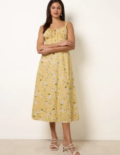 Midi Milkmaid Floral Dress