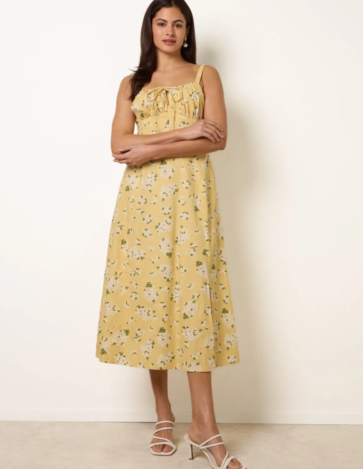 Midi Milkmaid Floral Dress