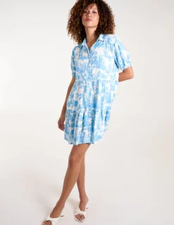Mini Smock Chinoiserie Shirt Dress