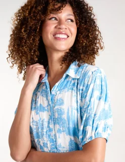Mini Smock Chinoiserie Shirt Dress