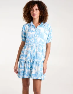 Mini Smock Chinoiserie Shirt Dress