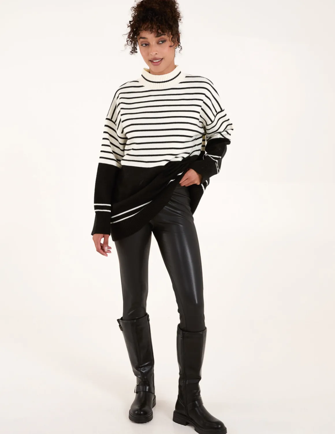 Mixed Stripe Round Neck Jumper