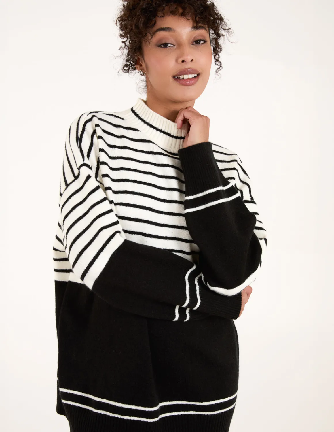 Mixed Stripe Round Neck Jumper