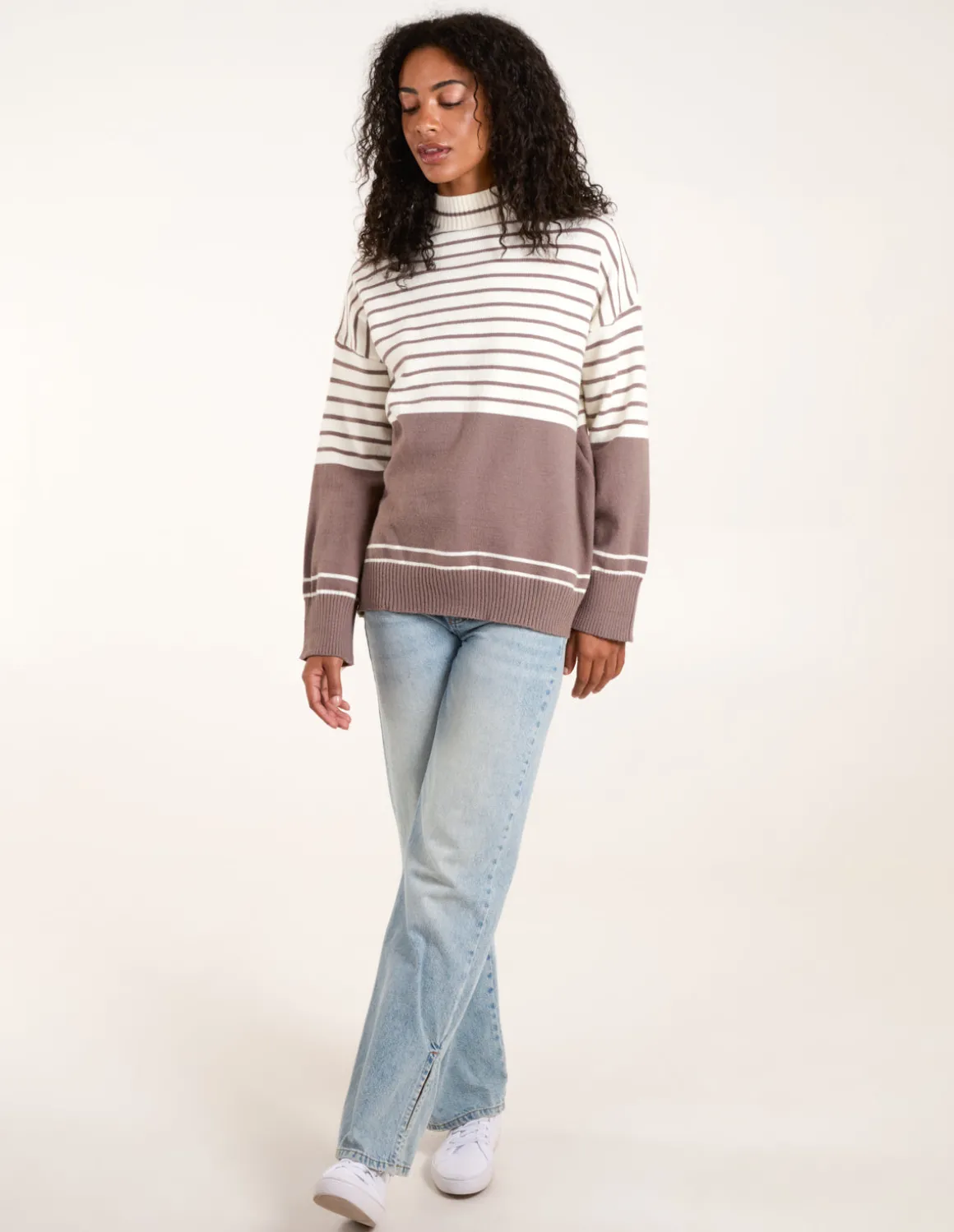 Mixed Stripe Round Neck Jumper
