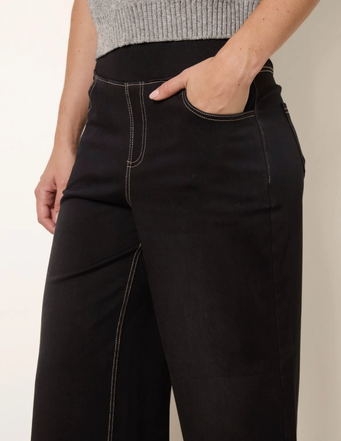 Multi Stretch Deep Waistband Trousers
