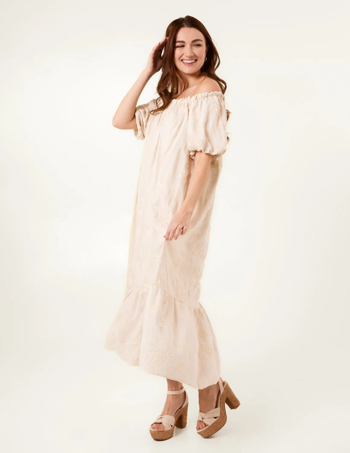 Off-Shoulder Bardot Ruffle Dress
