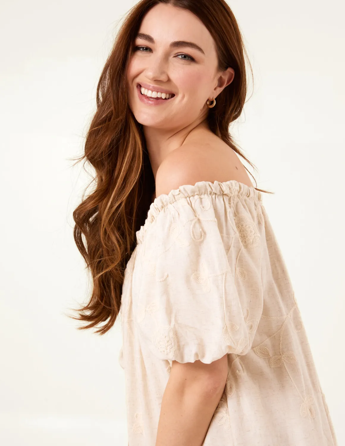 Off-Shoulder Bardot Ruffle Dress
