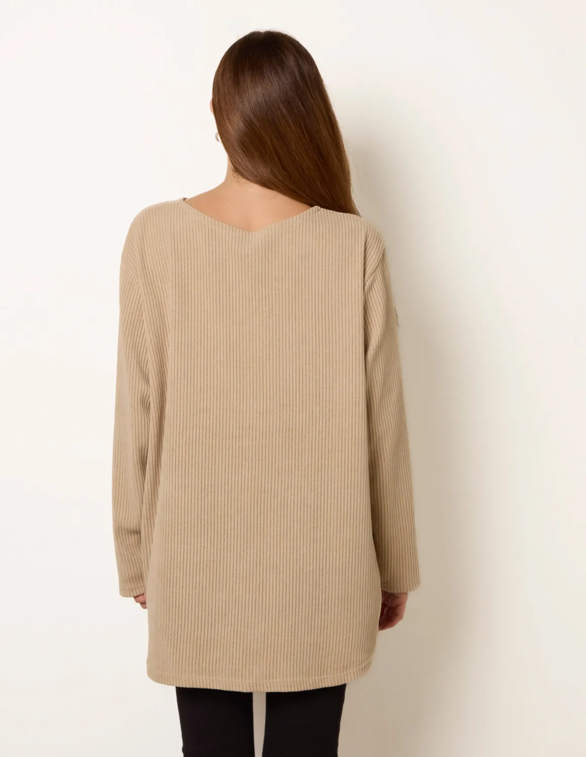 One Button Cord Rib Top