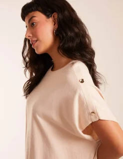 Oversized Button Shoulder Top