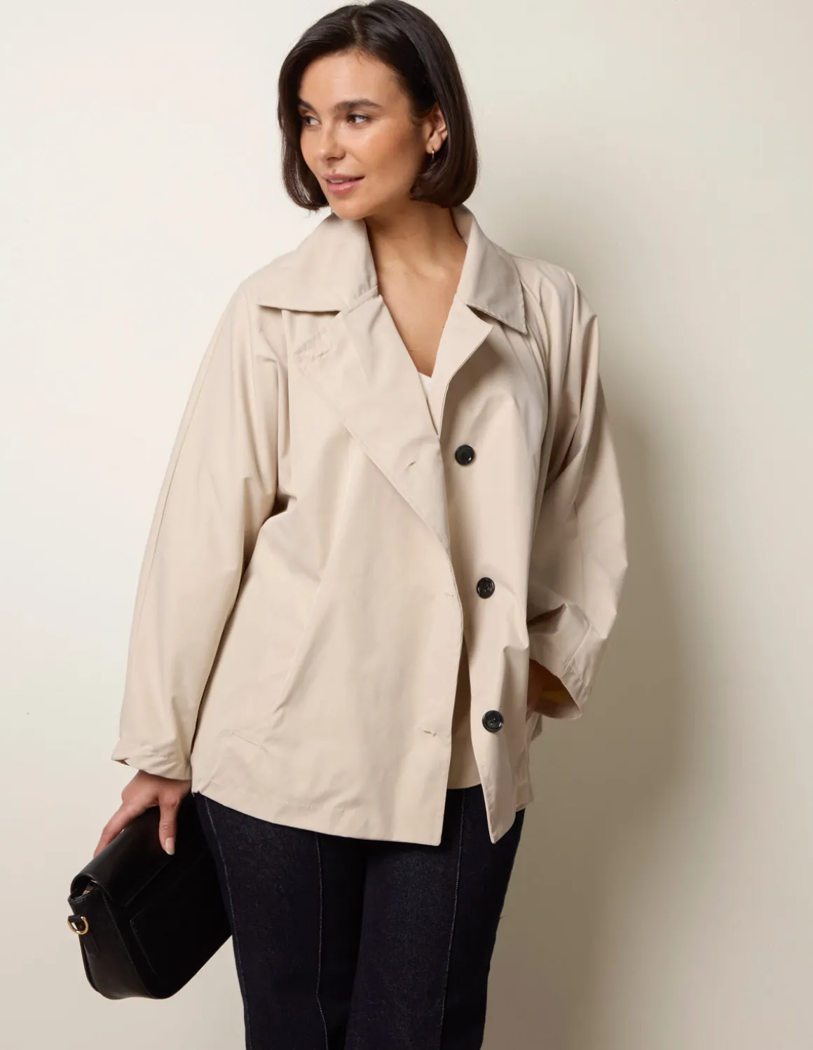 Oversized Short Length Trench Coat