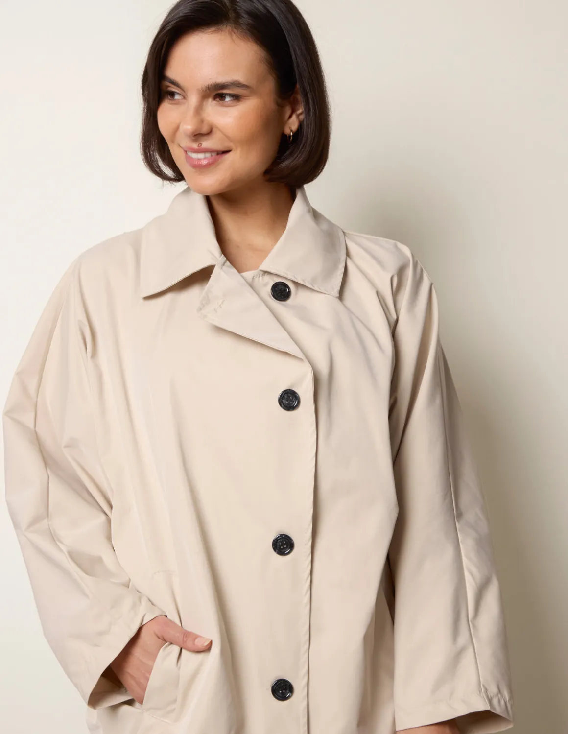 Oversized Short Length Trench Coat