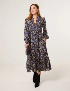 Paisley Shirred Waist Shirt Dress
