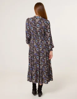 Paisley Shirred Waist Shirt Dress