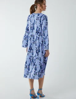 Paisley V Neck Midi Dress