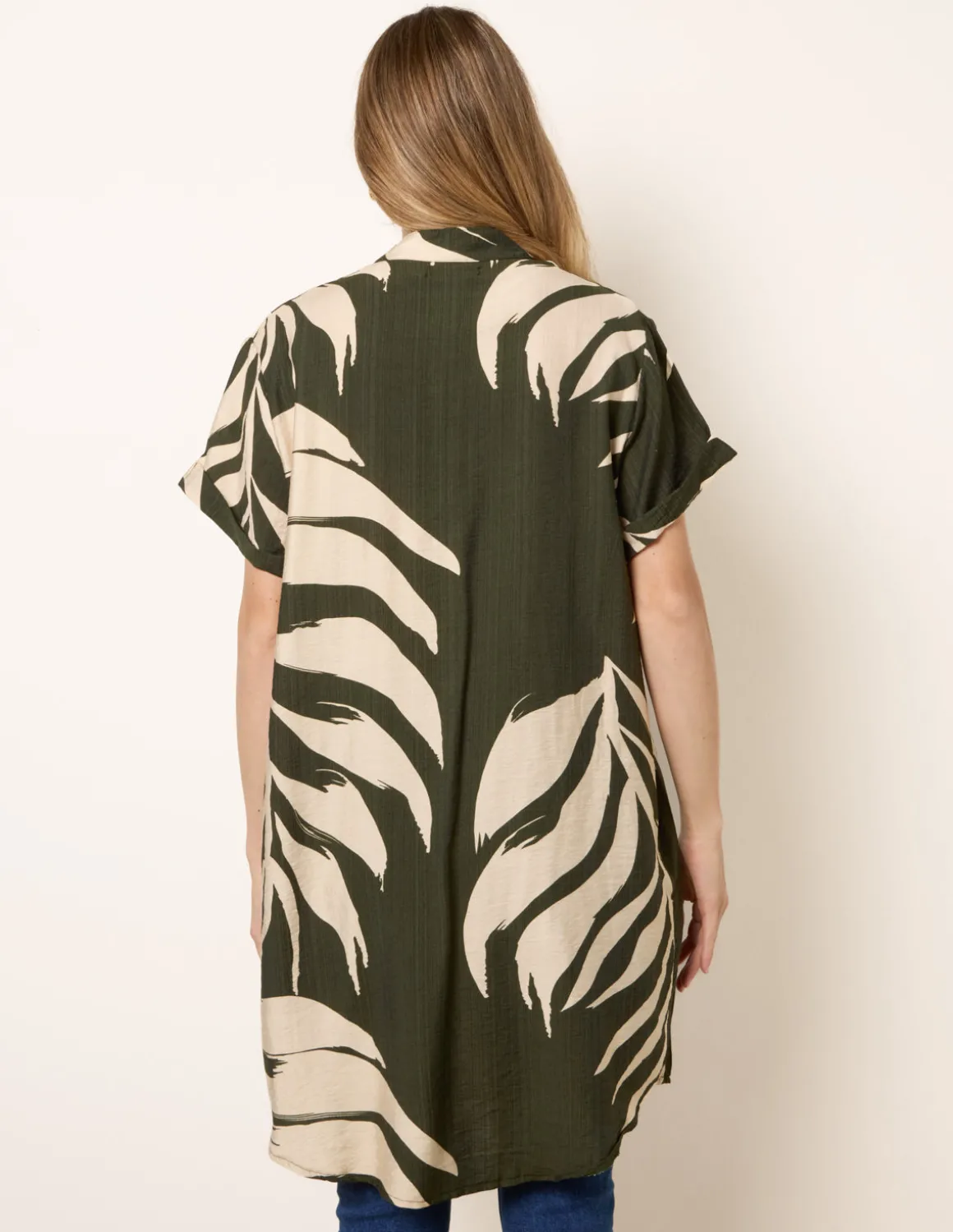 Palm Print Tunic Top