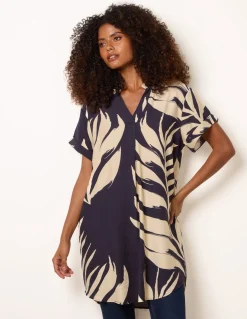 Palm Print Tunic Top