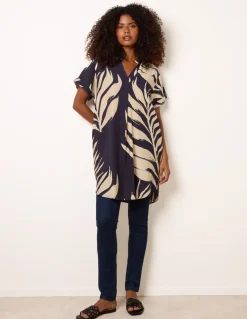 Palm Print Tunic Top
