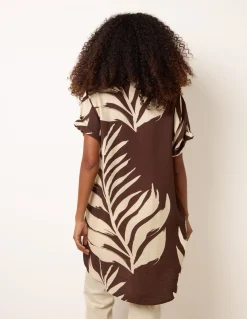 Palm Print Tunic Top