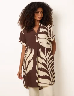 Palm Print Tunic Top