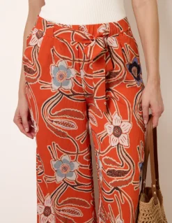 Paper Bag Tie Waist Wide Leg Trousers