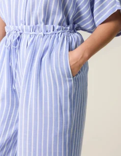 Paperbag Waist Pinstripe Trouser