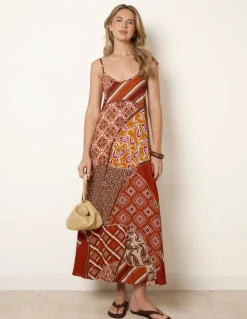 Patchwork Printed Transitional Print Dress