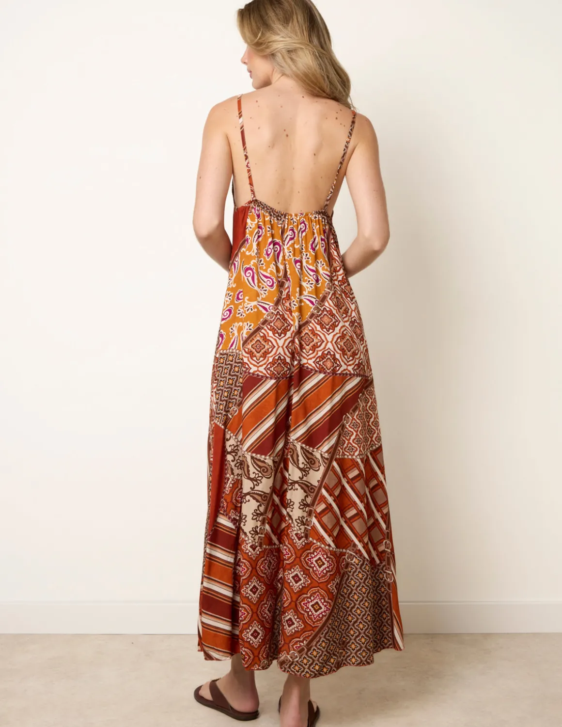 Patchwork Printed Transitional Print Dress