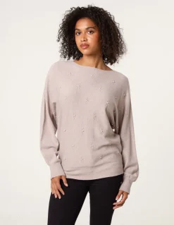 Pearl Flower Detailed Soft Touch Jumper