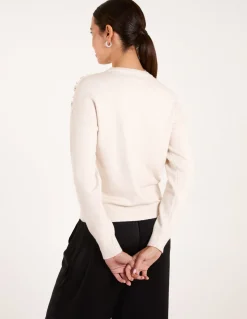 Pearl Flower Embellishment Jumper