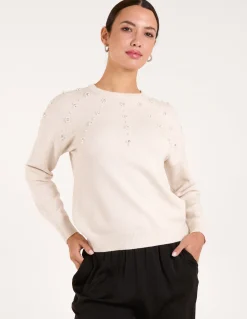Pearl Flower Embellishment Jumper
