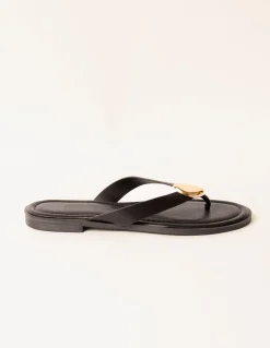Pebble Embellished Flip Flops