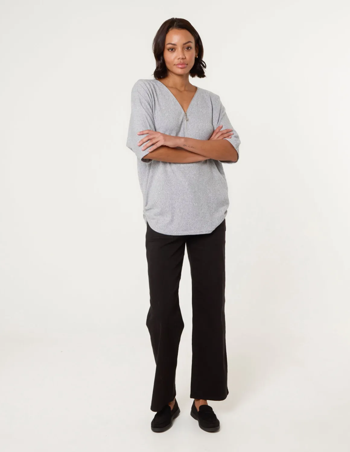 Plain Half Zip Top