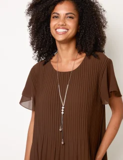 Pleated Short Sleeve Top