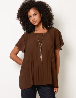 Pleated Short Sleeve Top