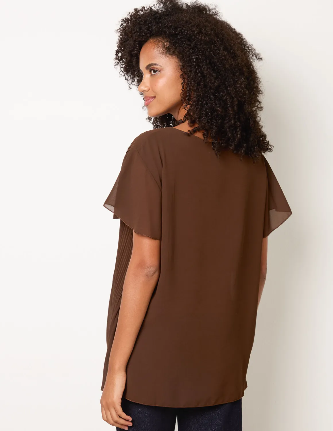 Pleated Short Sleeve Top