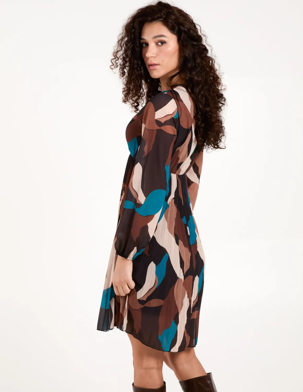 Pleated Wrap Dress