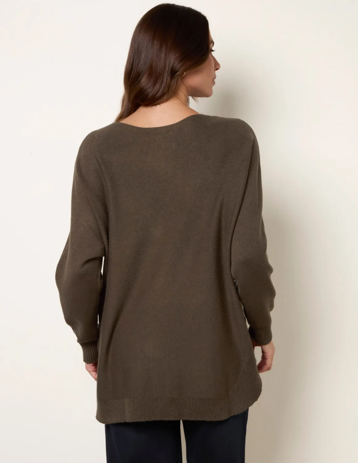 Pocket Slash Neck Jumper