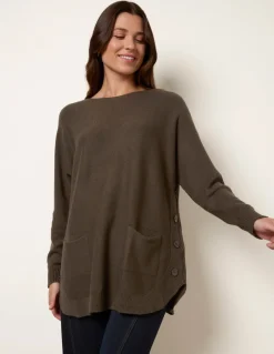 Pocket Slash Neck Jumper