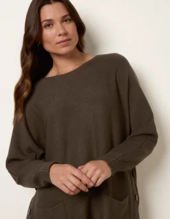 Pocket Slash Neck Jumper