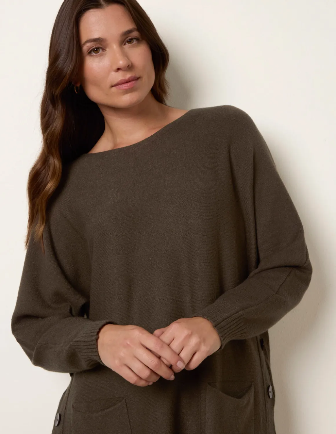Pocket Slash Neck Jumper