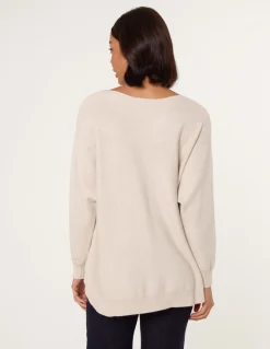 Pocket Slash Scoop Neck Jumper
