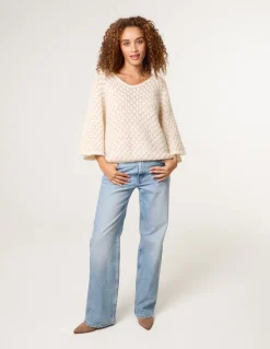 Pointelle Knit Batwing Jumper