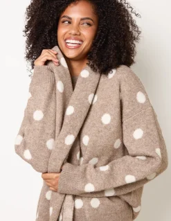 Polka Dot Knit Jumper With Scarf