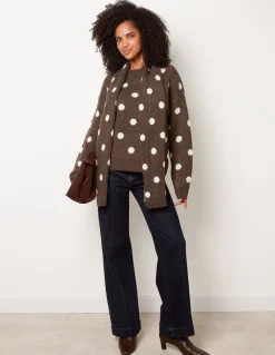 Polka Dot Knit Jumper With Scarf