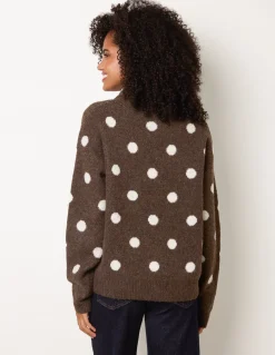 Polka Dot Knit Jumper With Scarf