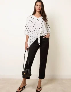 Polka Dot Knot Front Top