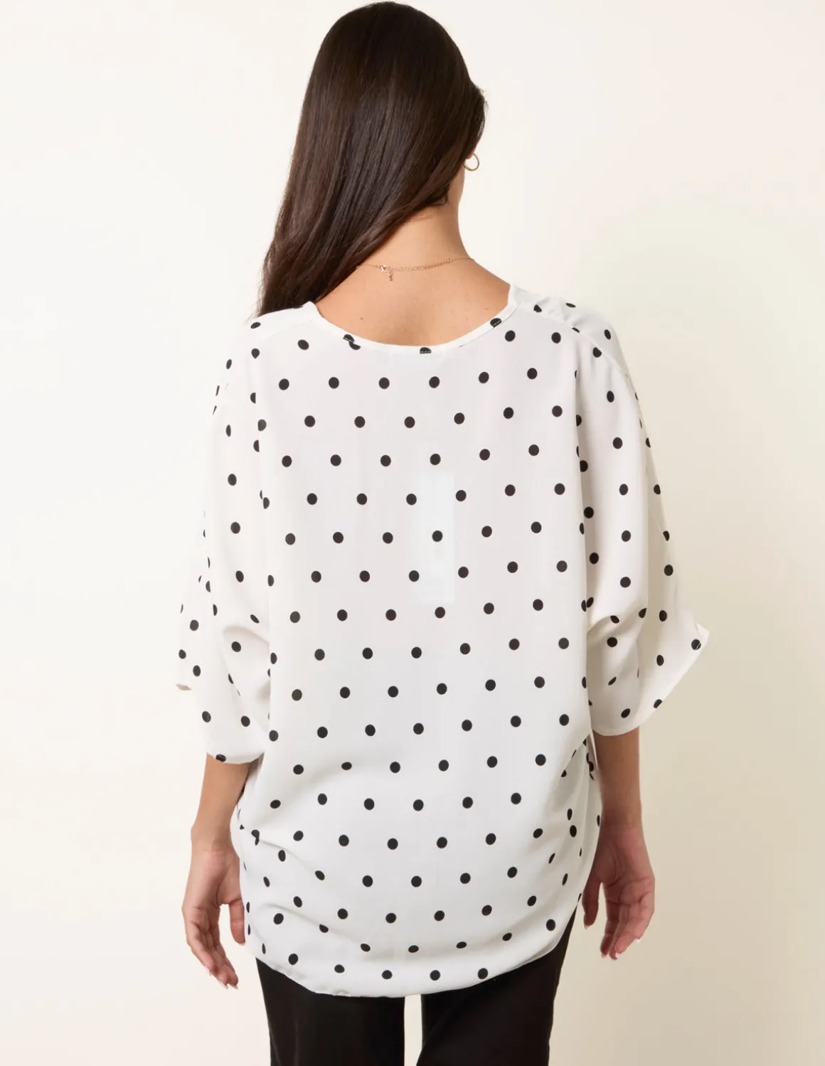 Polka Dot Knot Front Top