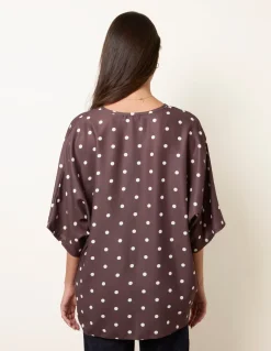 Polka Dot Knot Front Top