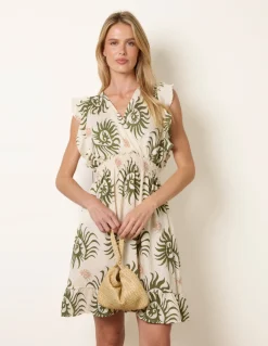 Printed Crossover Dress