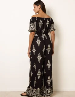 Printed Off Shoulder Jumpsuit